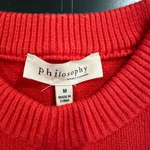Philosophy red sweater